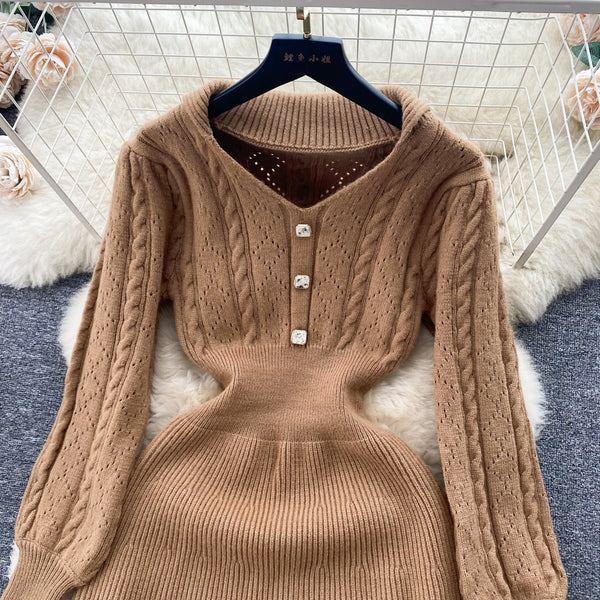 Vintage Delicate Knitted Bottoming Dress