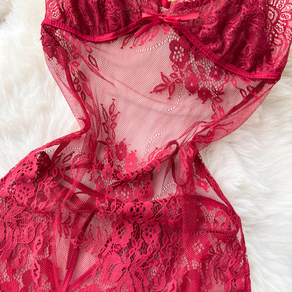 Lace Embroidered Hollowed Slip Dress