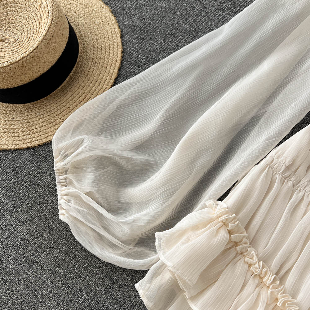 French Style Ruffle Fairy Puff Dress