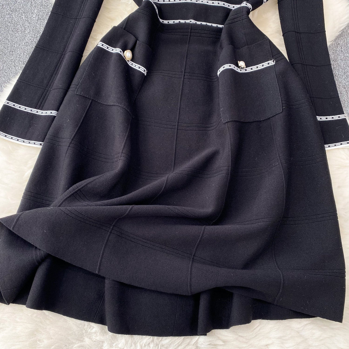 French Style Elegant Knitted Dress