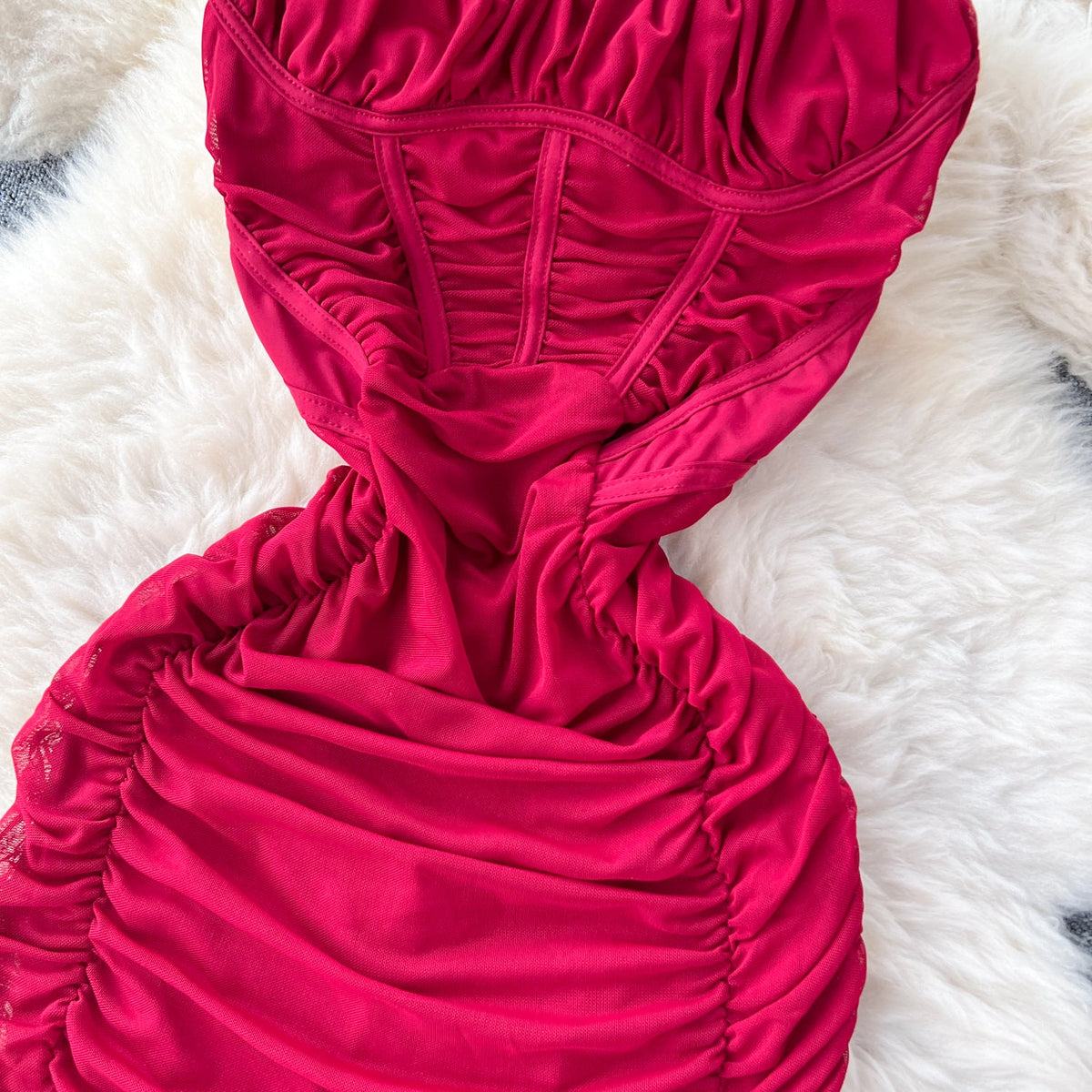 Solid Color Pleated Slip Dress