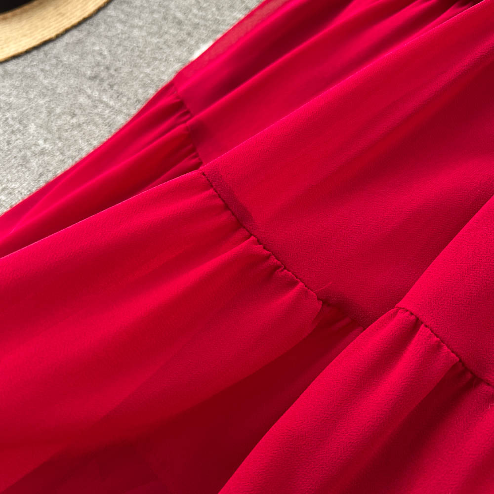 Vintage Single Breasted Chiffon Dress