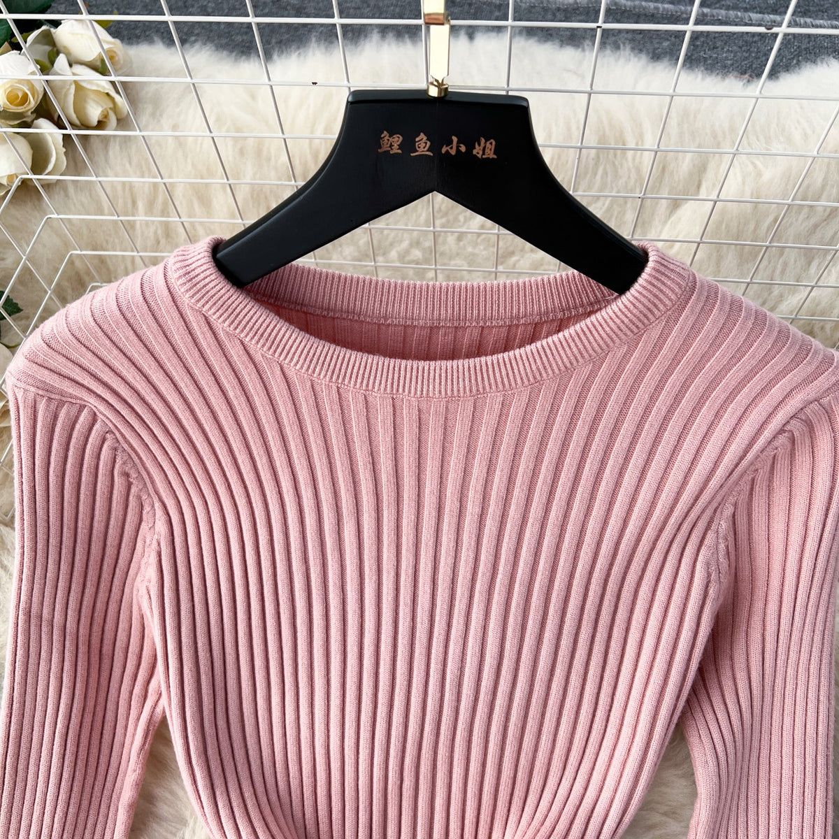 Ruffled Hem Knitted Bottoming Dress