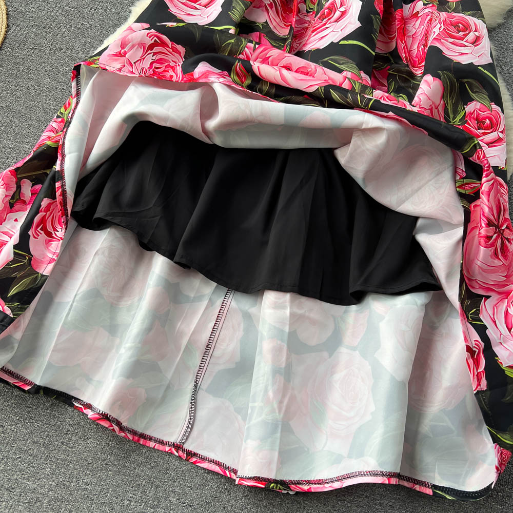 Crew Neck Floral Sleeveless Dress