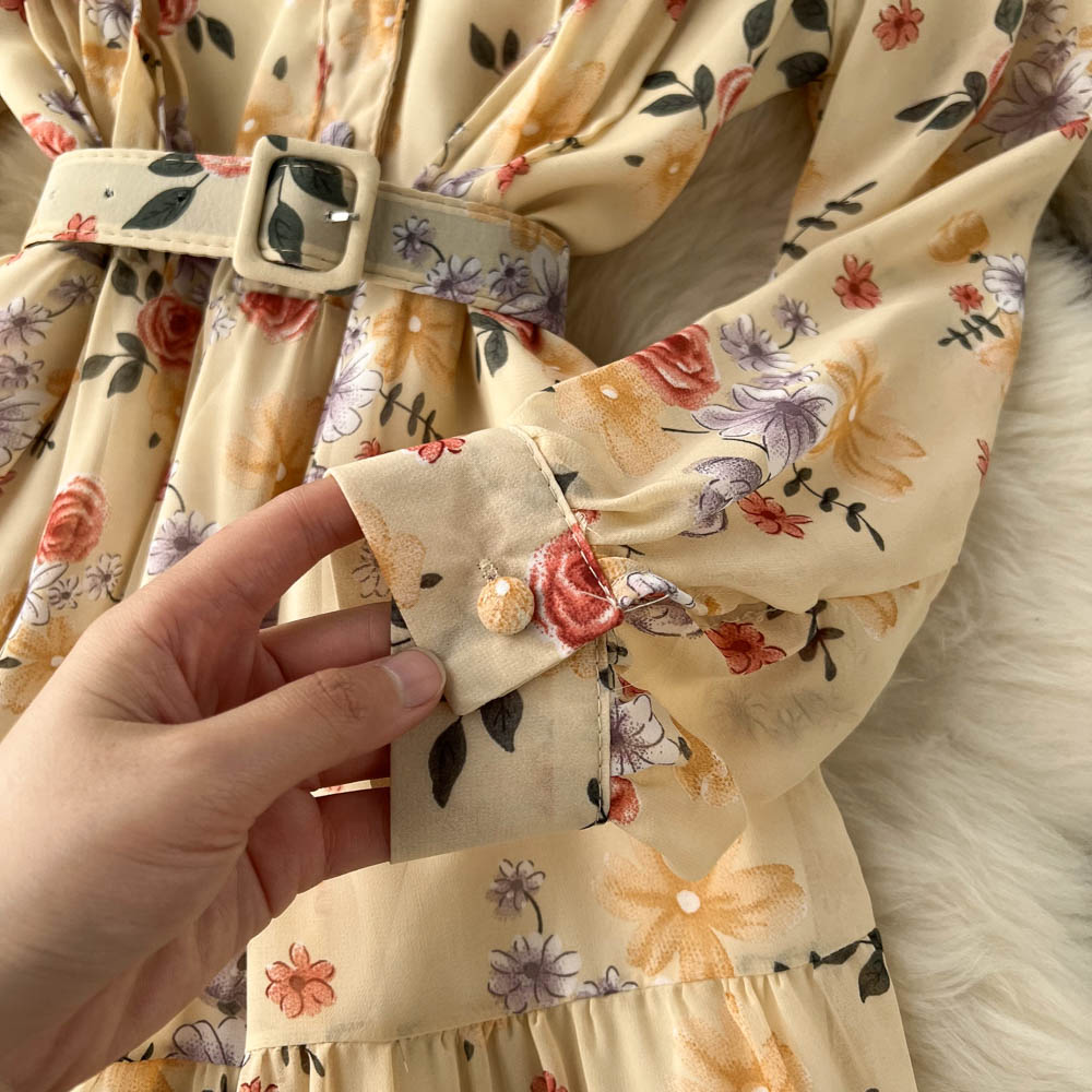 Fairy V-neck Chiffon Floral Dress