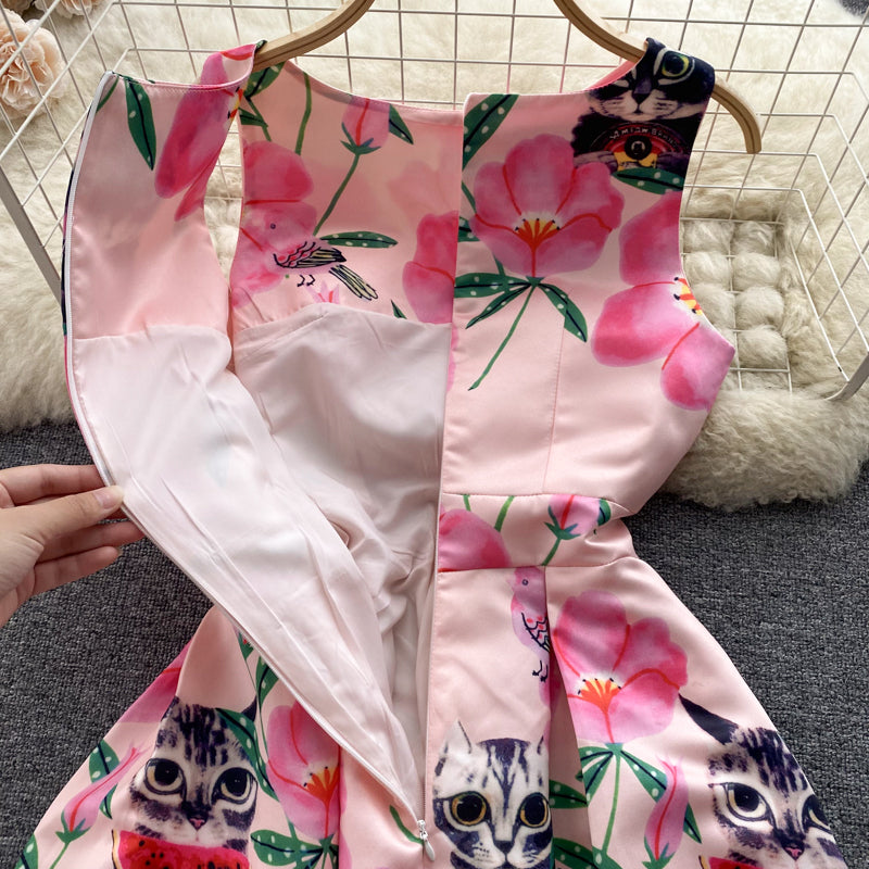 Ethnic Style Sleeveless Printed Dress