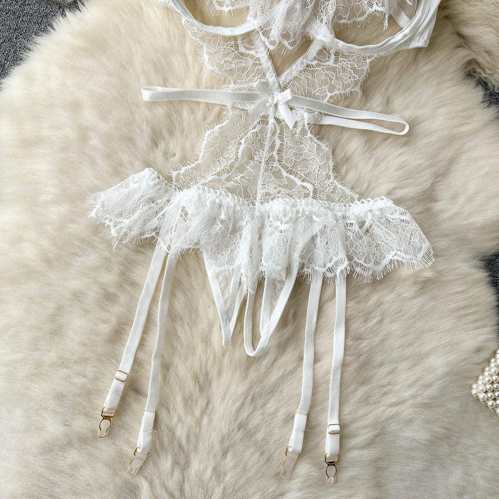 See-through Lace Cut-out Halter Dress