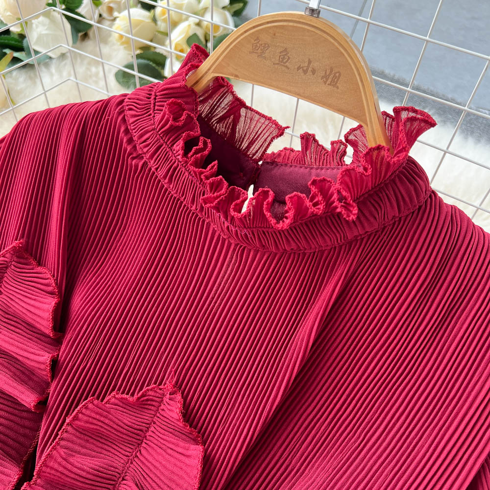Unique Design Ruffle Short-sleeve Dress