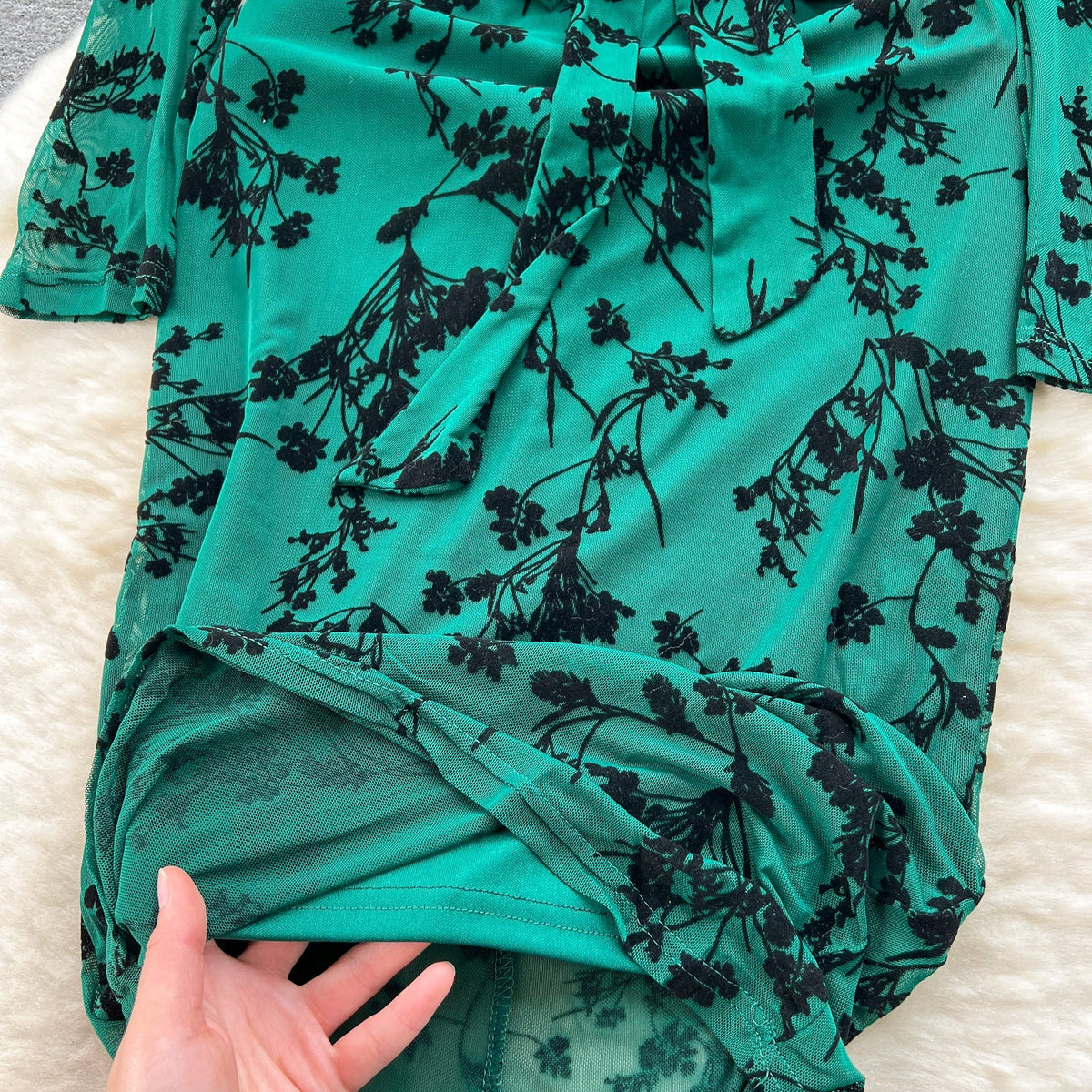 Elegant Lace-up Floral Printed Dress
