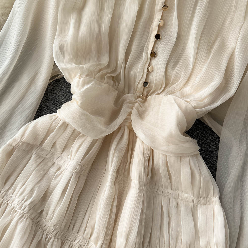 French Style Ruffle Fairy Puff Dress