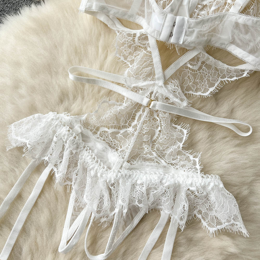 See-through Lace Cut-out Halter Dress