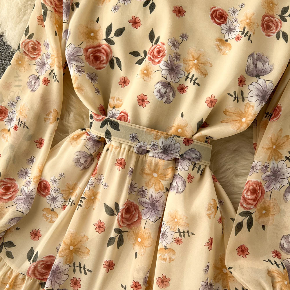 Fairy V-neck Chiffon Floral Dress