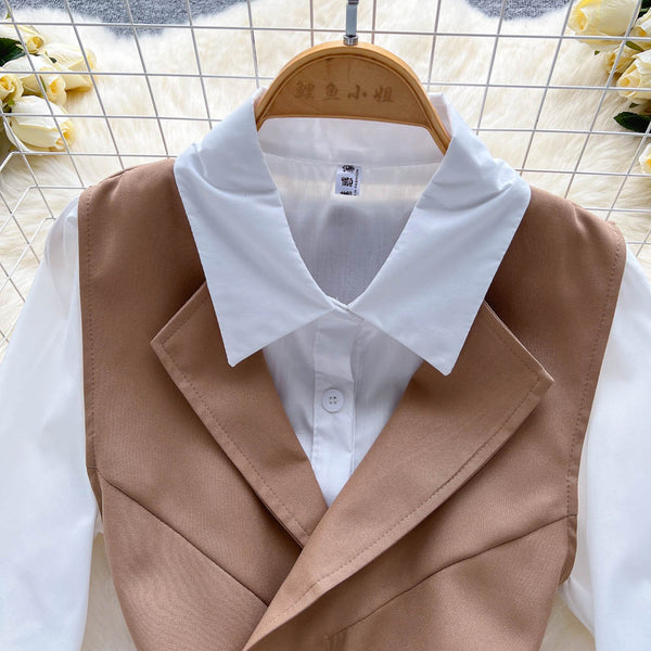 White Shirt & Sleeveless Waistcoat 2Pcs