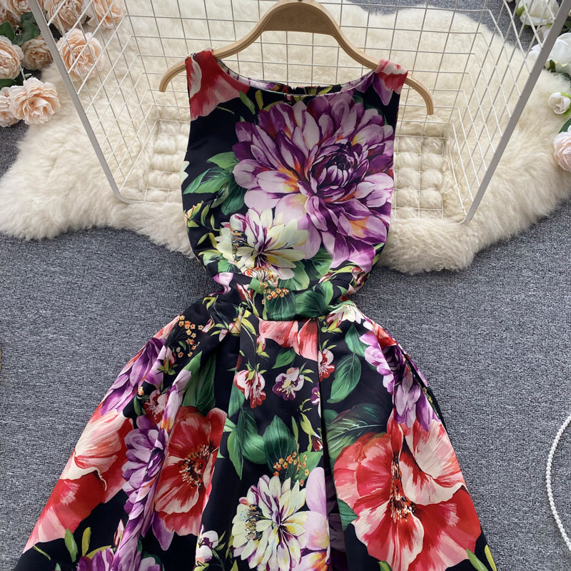 Ethnic Style Sleeveless Printed Dress
