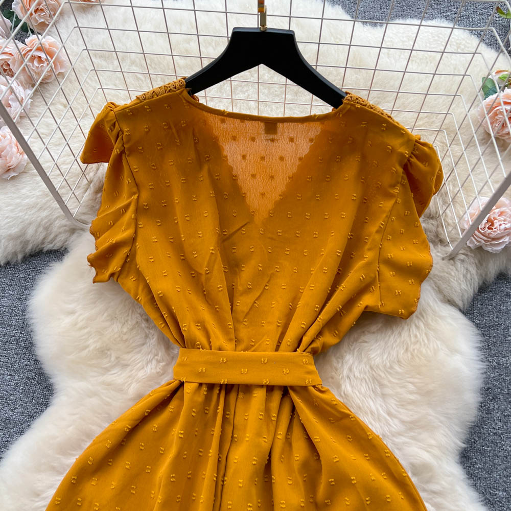 Niche Ruffled Lace Chiffon Dress