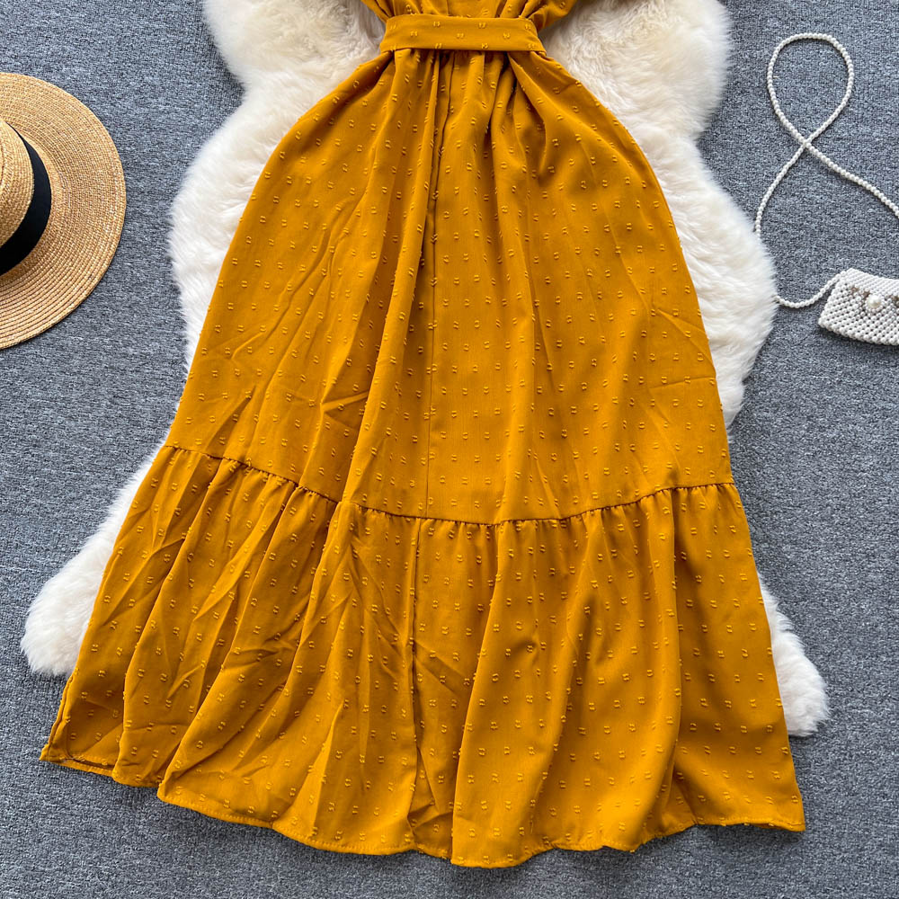 Niche Ruffled Lace Chiffon Dress
