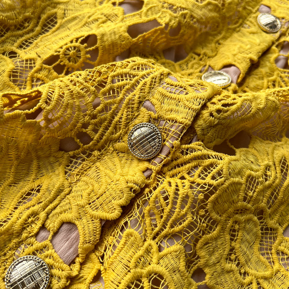 Polo Collar Embroidery Lace Dress