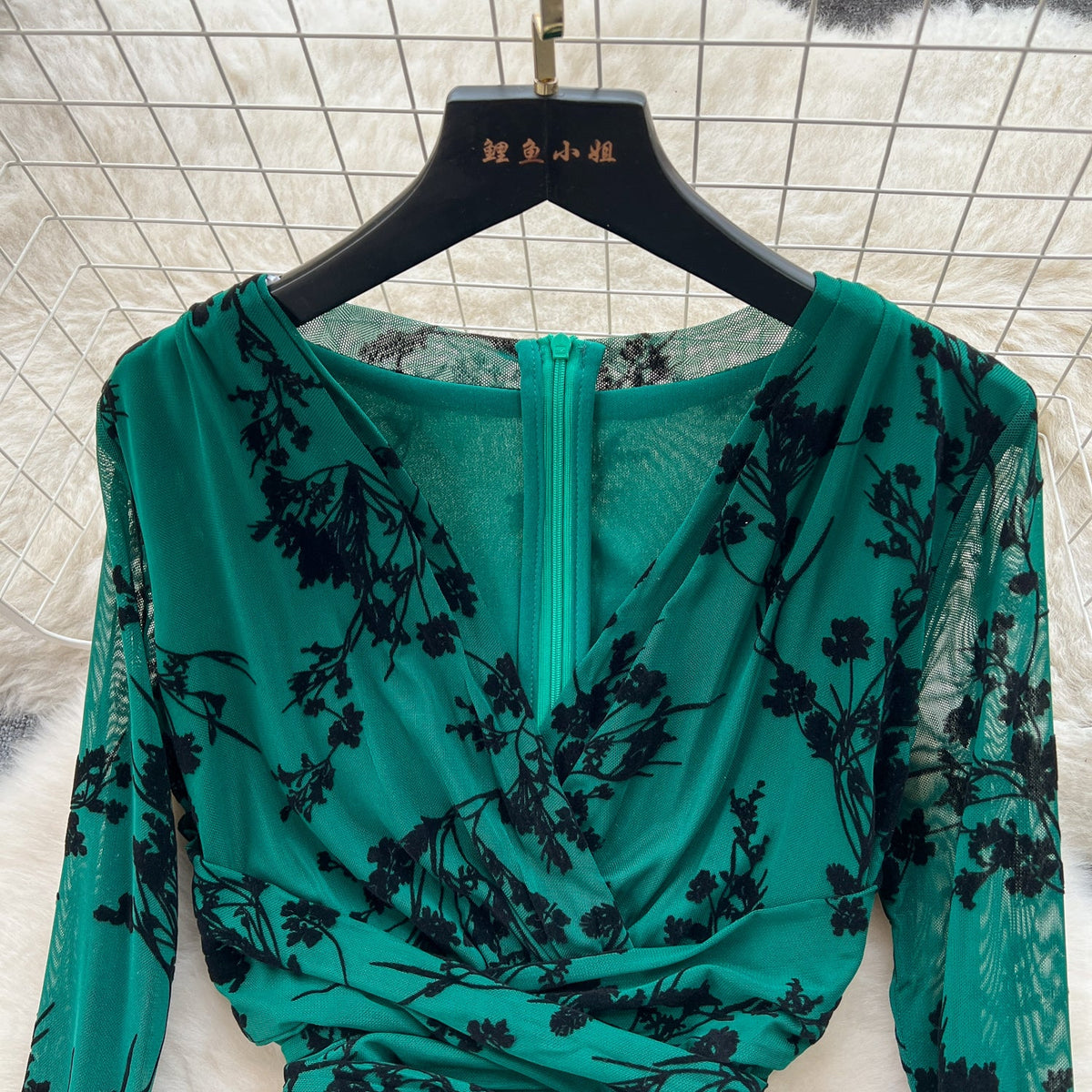 Elegant Lace-up Floral Printed Dress