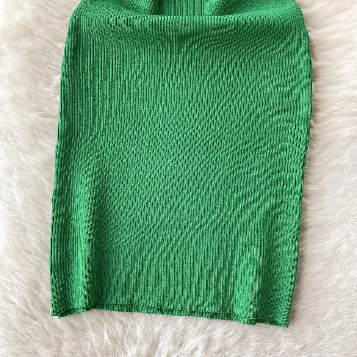 Hollowed Semi-turtleneck Slim Knitted Dress