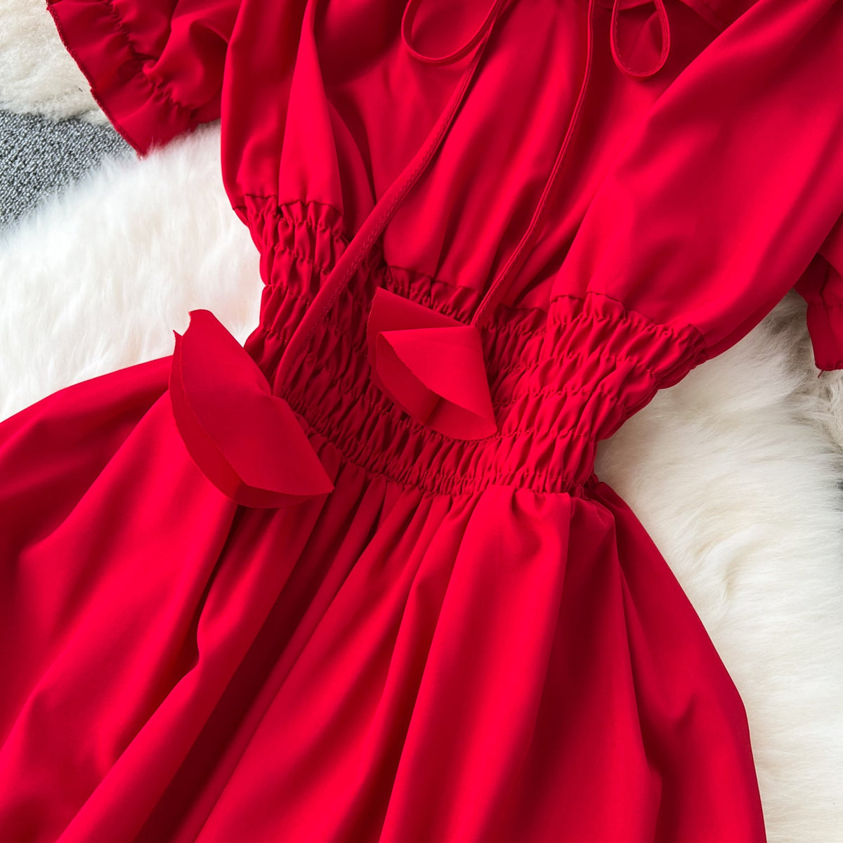 Off-shoulder Puffy Sleeve Fairy Dress