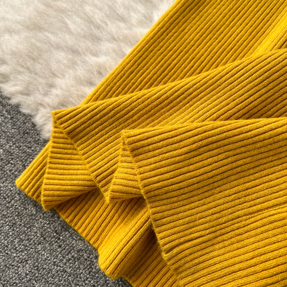 High Collar Tight Knitted Dress