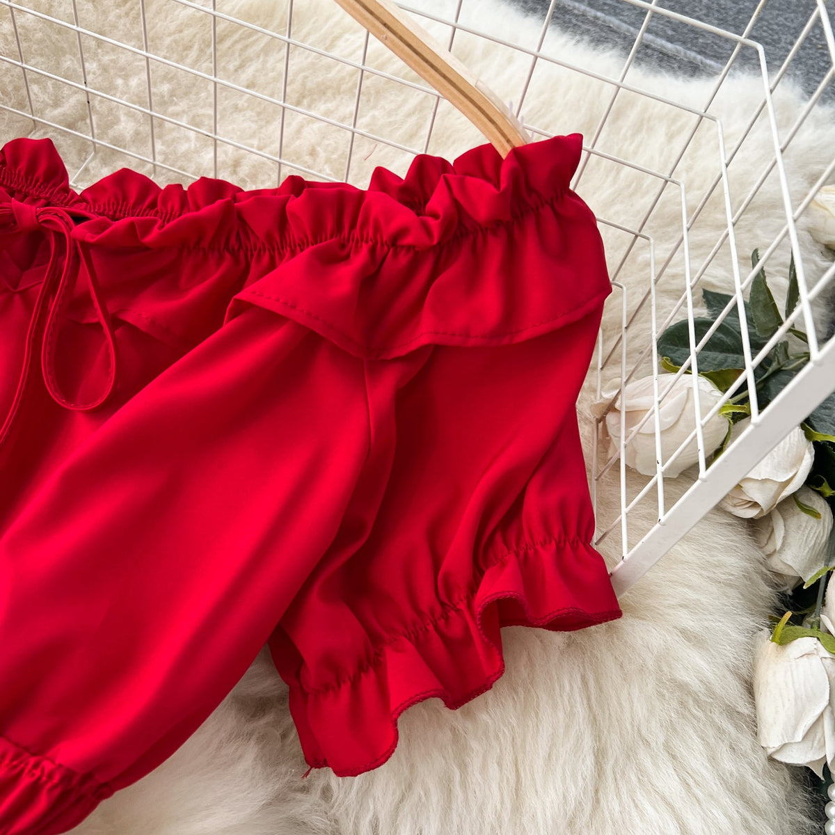 Off-shoulder Puffy Sleeve Fairy Dress