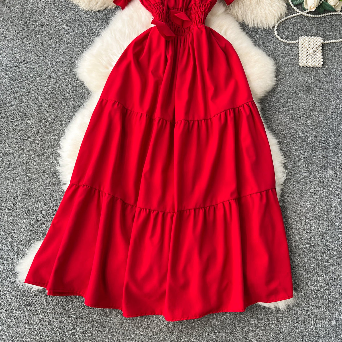 Off-shoulder Puffy Sleeve Fairy Dress
