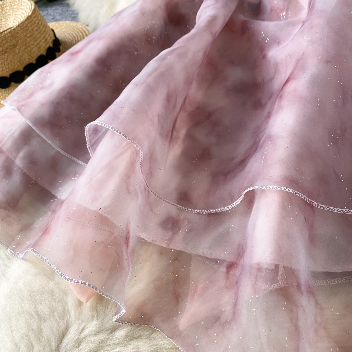 Fairy Tie-dye Puffy Mesh Dress