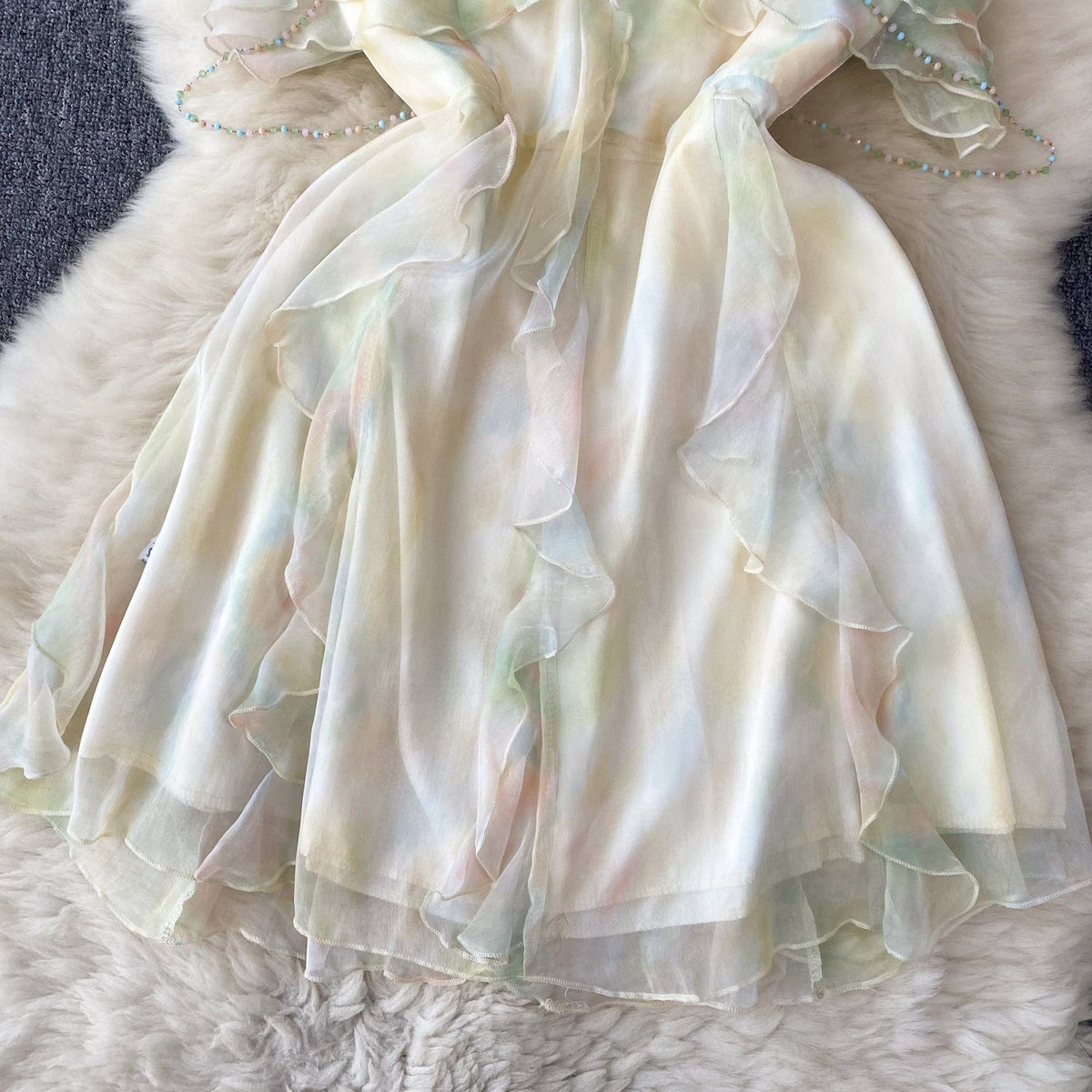 Fairy Tie-dye Mesh Halter Dress