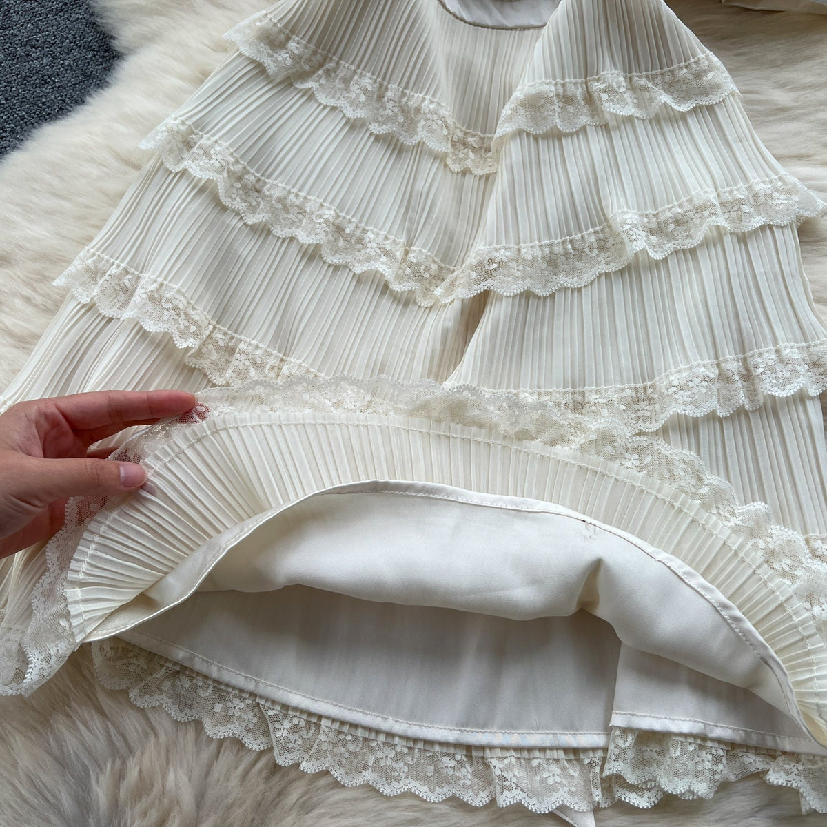Sweetie Patchwork Layered Lace Cake Dress
