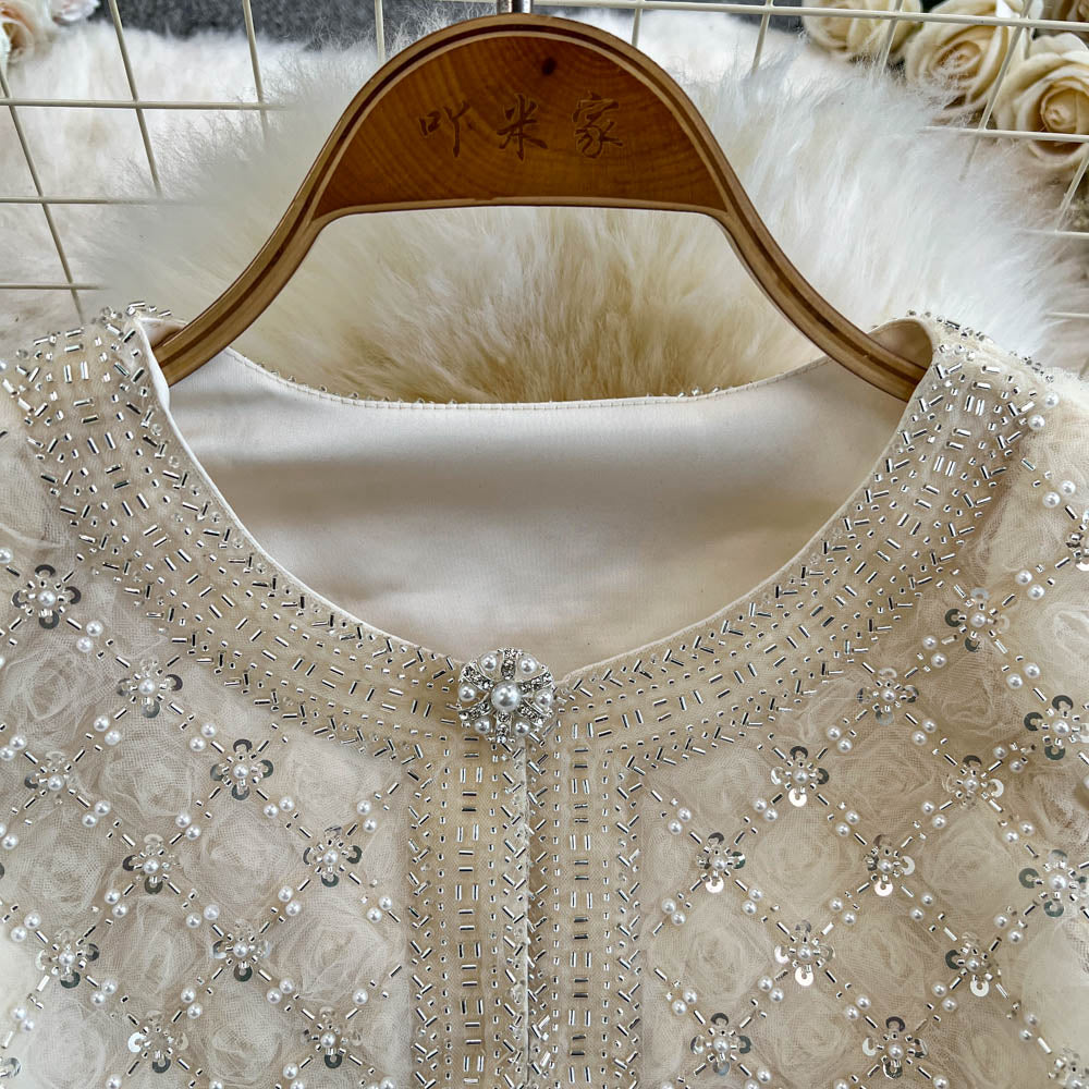 Beaded Cardigan&Vest Dress 2Pcs