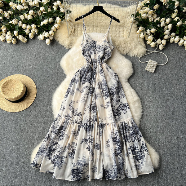 Vintage Ink Printed Slip Dress