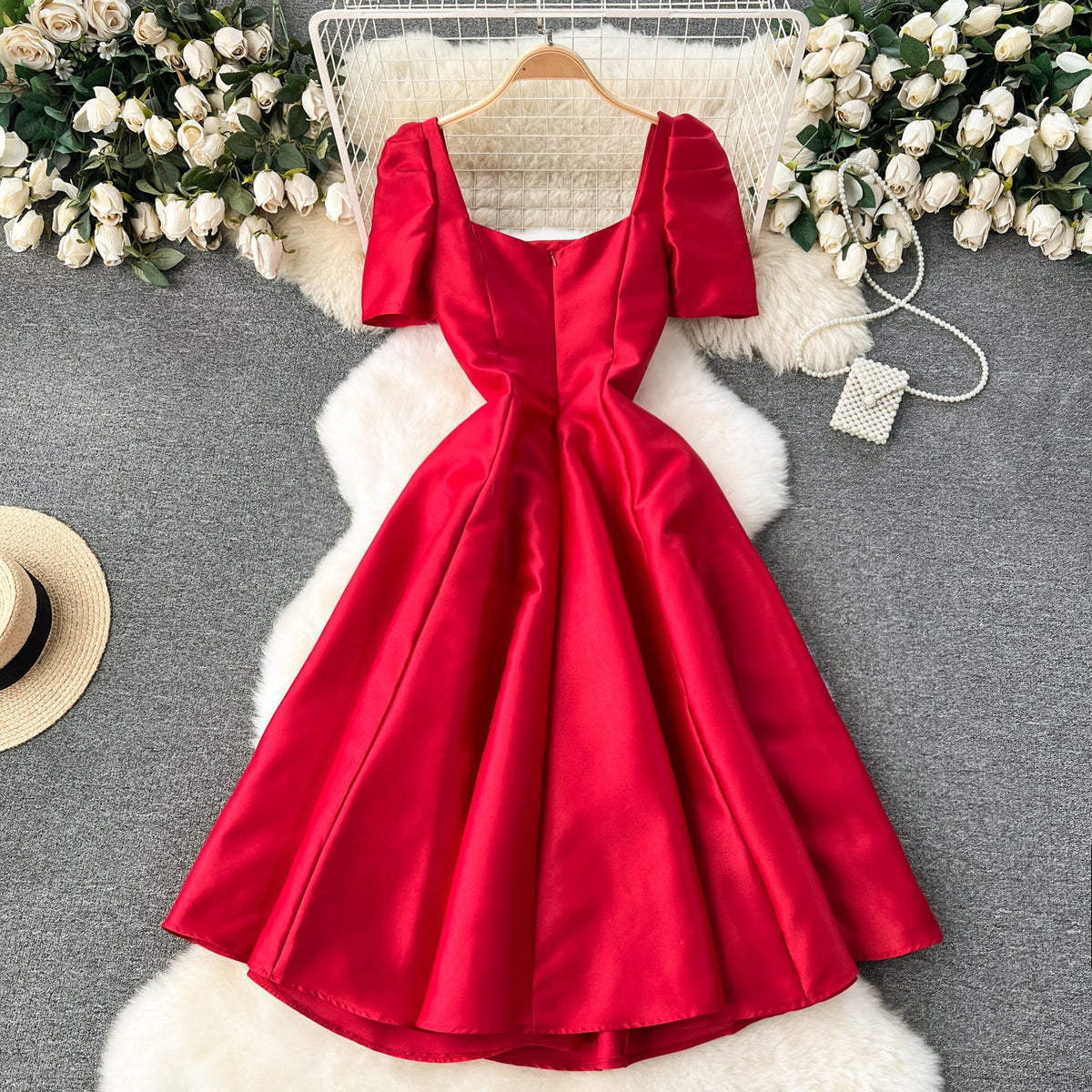 French Style A-line Ruffled Dress