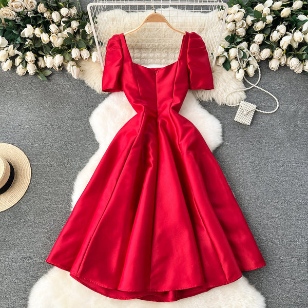 French Style A-line Ruffled Dress