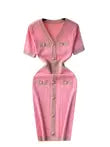 Elegant Metal Button Knitted Dress