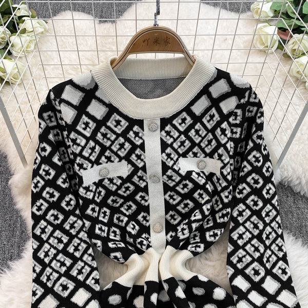 Fancy Knitted Waist-slimming Dress