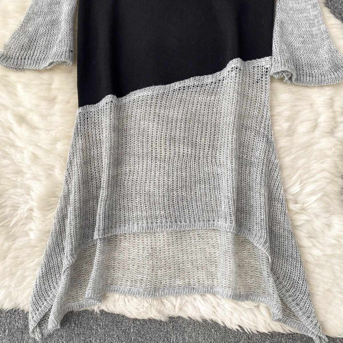 Irregular Design Patchwork Fishtail Dress