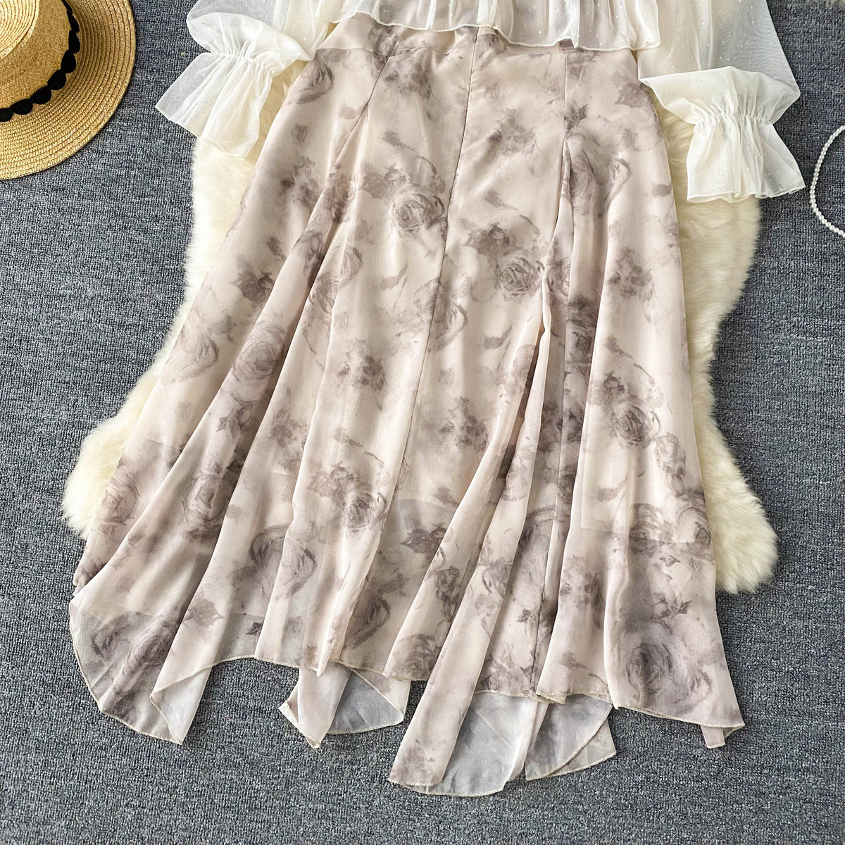Sunscreen Cardigan&Floral Slip Dress 2Pcs