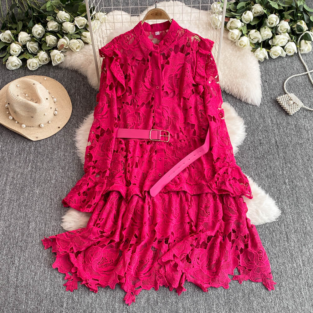 Premium Lace Patchwork A-line Dress