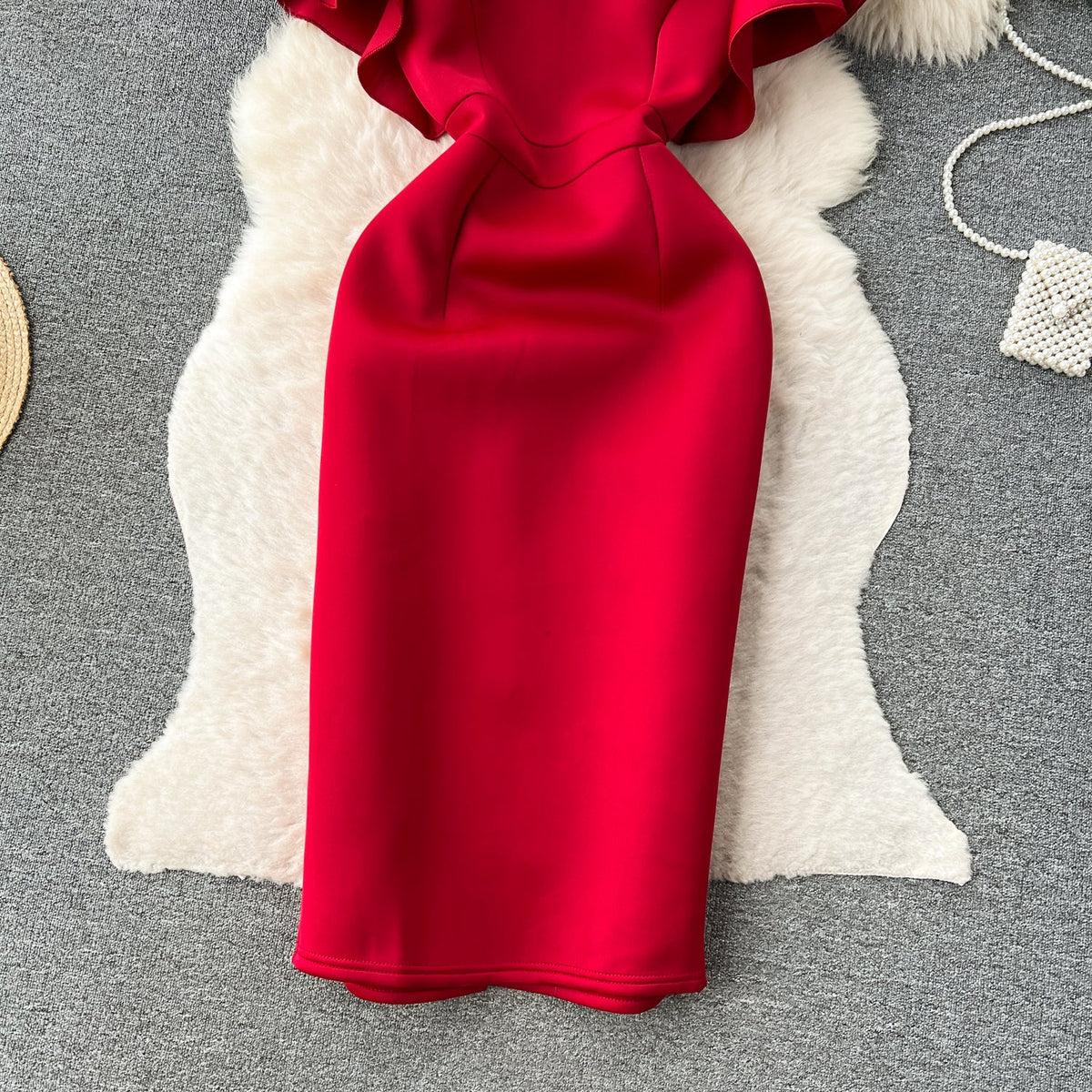 Vintage Beaded Round Collar Dress