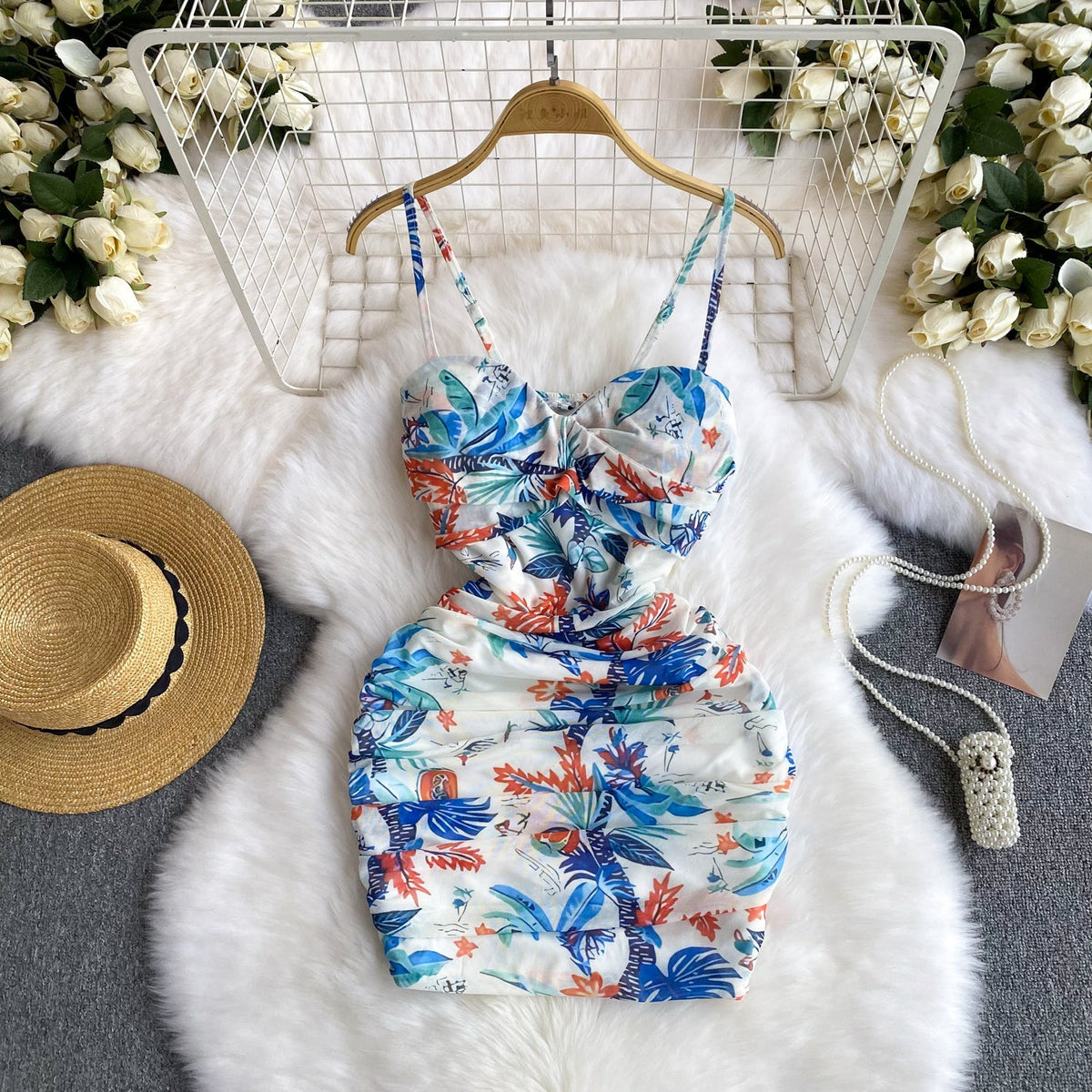 Hottie Pleated Floral Slip Dress