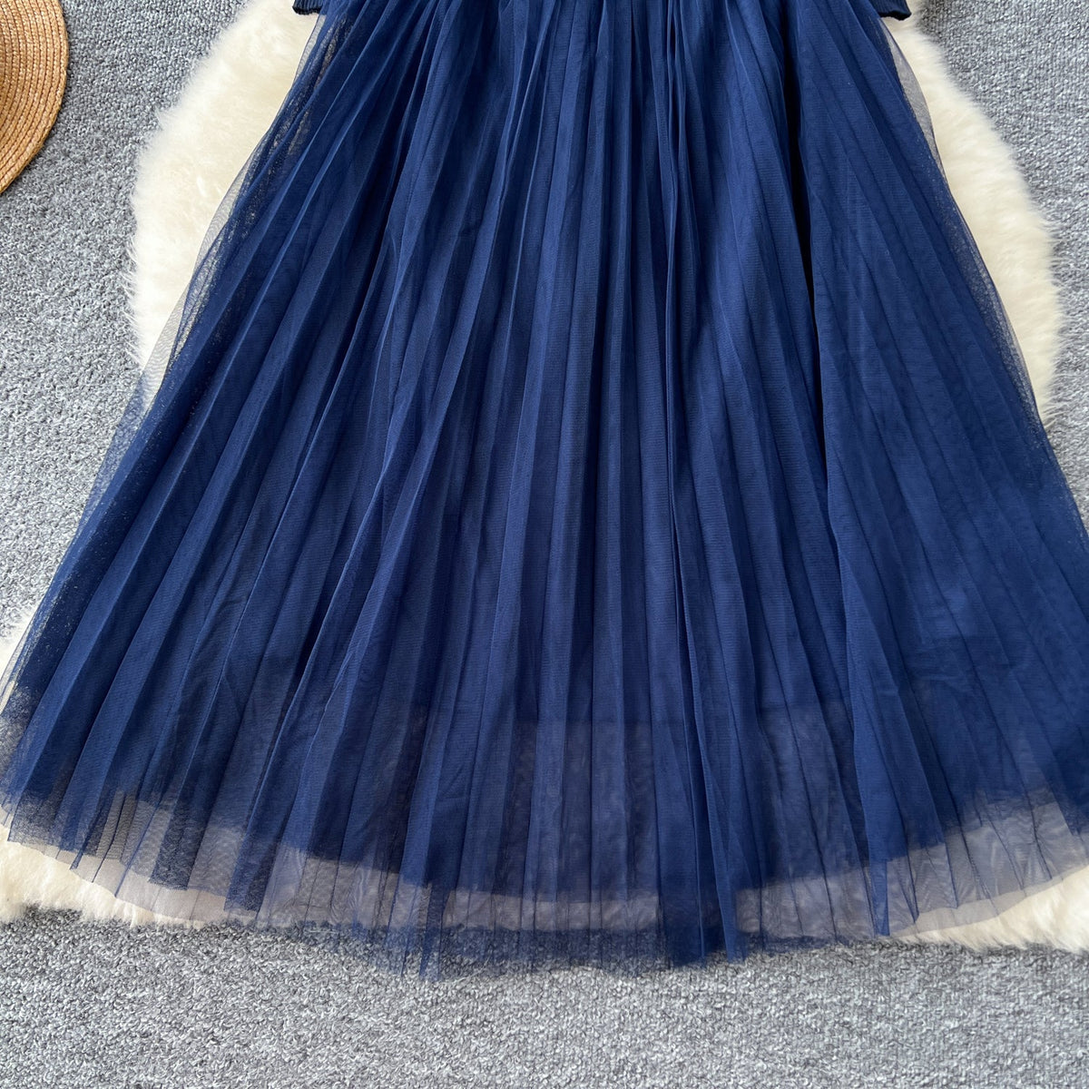 Vintage Faux Two-pieces Puffy Dress