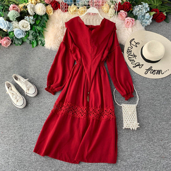 Ethnic Style V-neck Hooded Shawl Dress