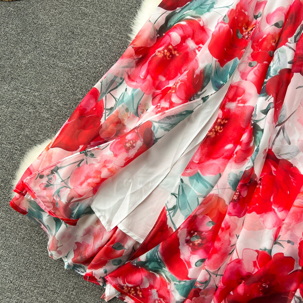 Fairy Floral Printed Off-shoulder Dress