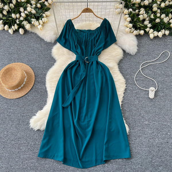 Square Collar Pleated Fairy Dress