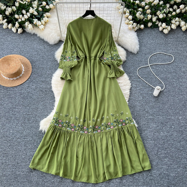 Vintage Lace Patchwork Ruffled Dress