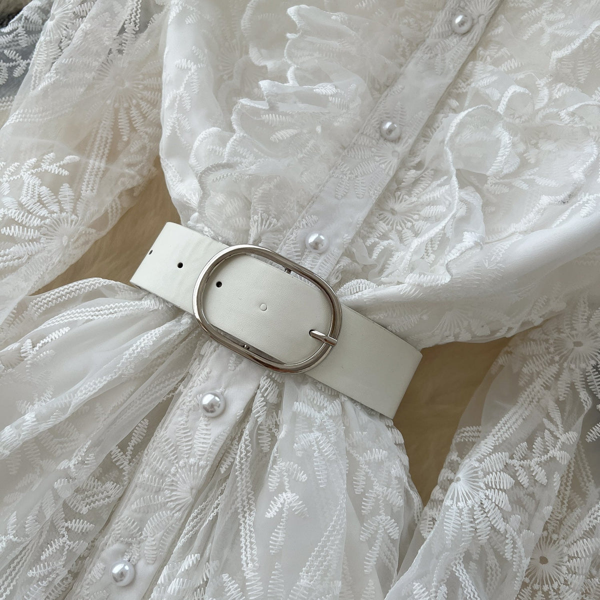 Vintage Ruffled Embroidery Shirt Dress