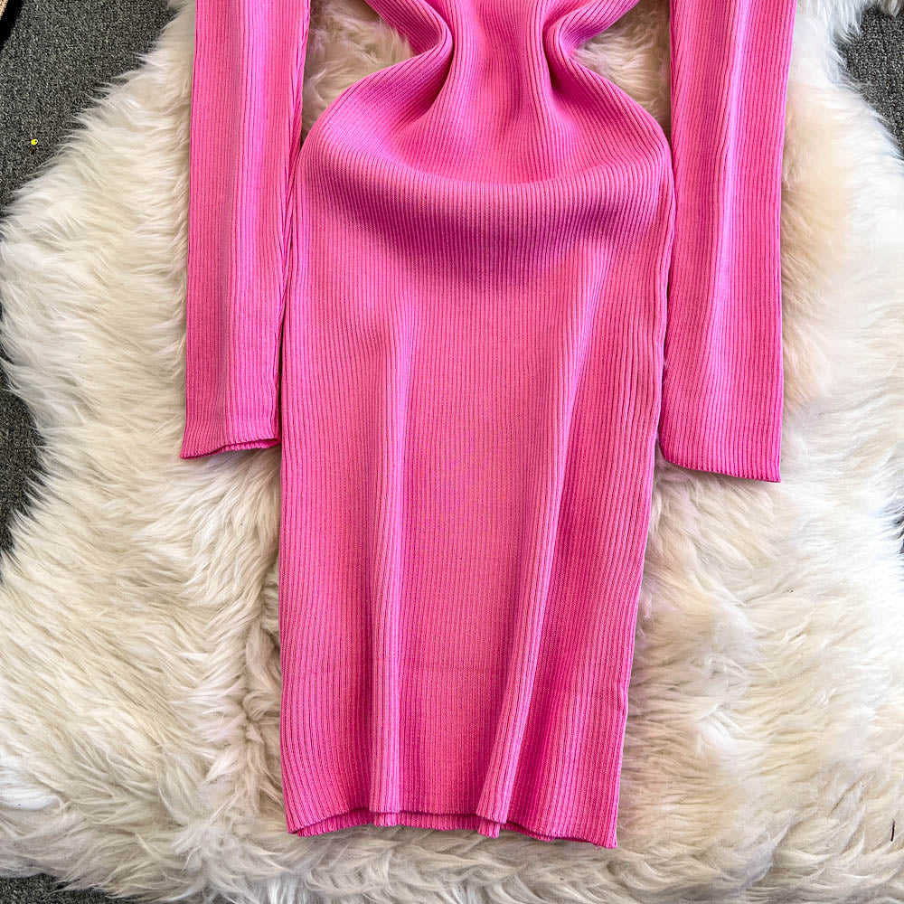 Barbie Pink Turtleneck Knitted Dress