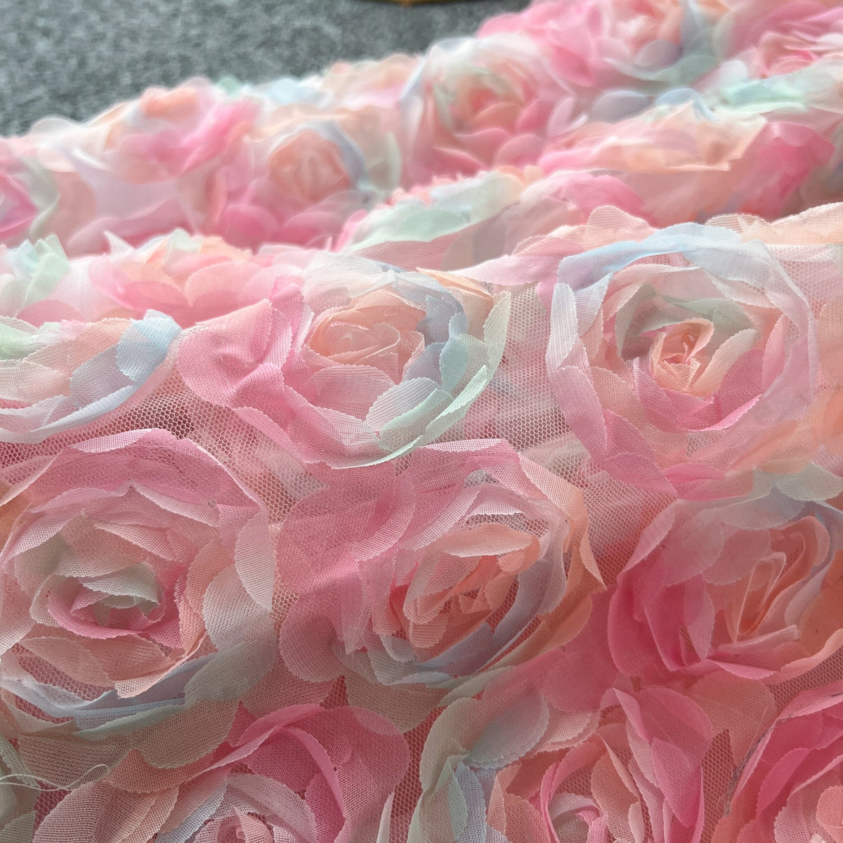 Peri 3D Pembe Gül Kayık Elbise