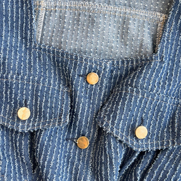 Square Neckline A-line Denim Dress